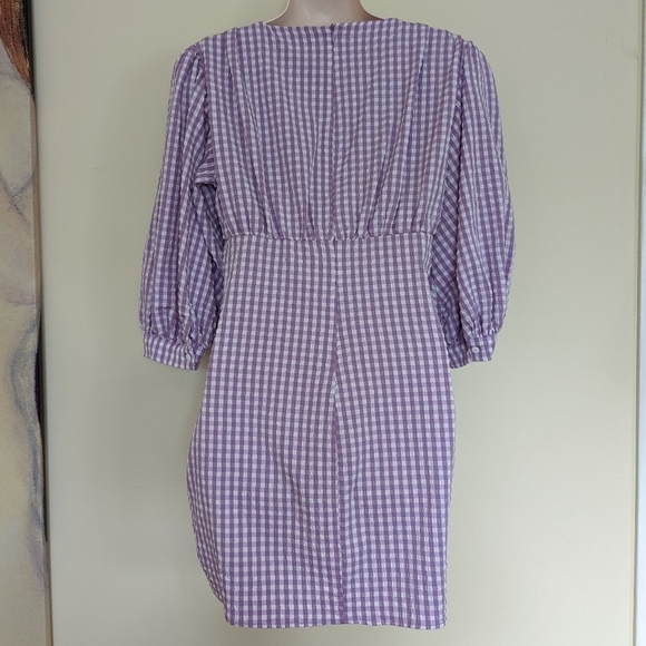 Zara purple gingham blogger mini dress small - Picture 9 of 16